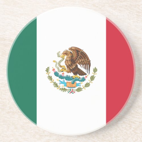 Mexico Flag Sandstone Coaster