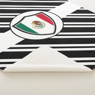 Mexico flag sherpa blanket