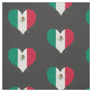 Mexico Flag Shining Unique Fabric