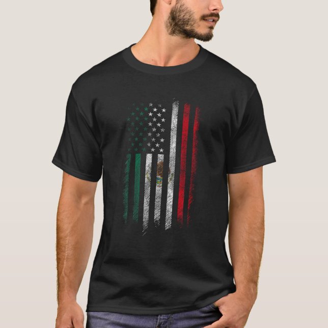 Mexico Flag Shirt 4th Of July USA American Mexican (Front)