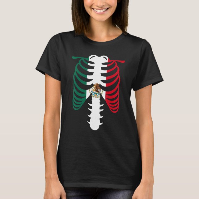 Mexico Flag  Skeleton Patriotic Mexico 1 T-Shirt (Front)