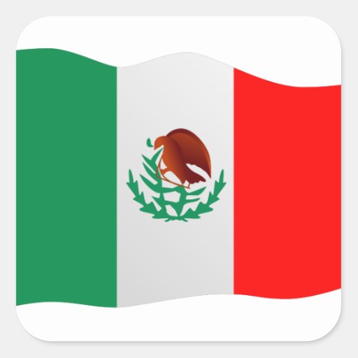 Mexico Flag Square Sticker | Zazzle