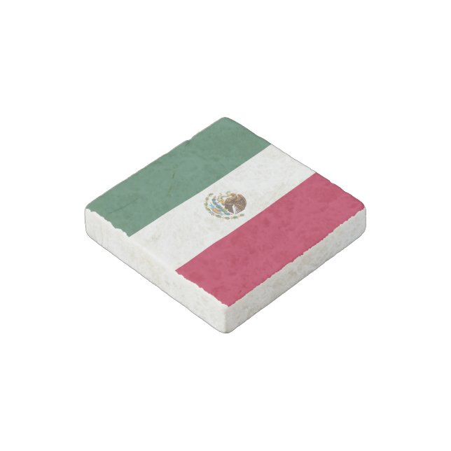Mexico flag stone magnet (Angled)