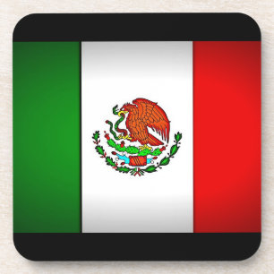 Mexico Flag Stylized Drink Coaster
