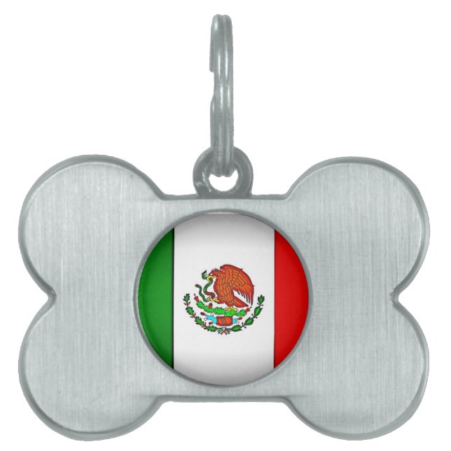 Mexico Flag Stylized Pet Name Tag (Front)