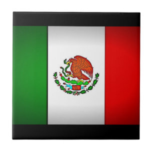 Mexico Flag Stylized Tile