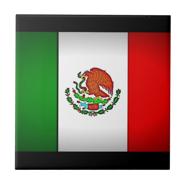 Mexico Flag Stylized Tile (Front)