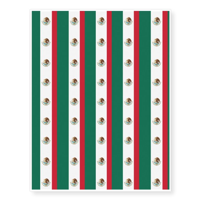 Mexico Flag Temporary Tattoos (Front)