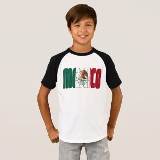 Mexico Flag Text Image T-Shirt