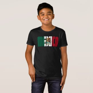 Mexico Flag Text Image T-Shirt