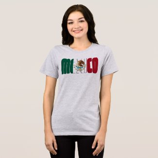 Mexico Flag Text Image T-Shirt