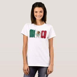 Mexico Flag Text Image T-Shirt