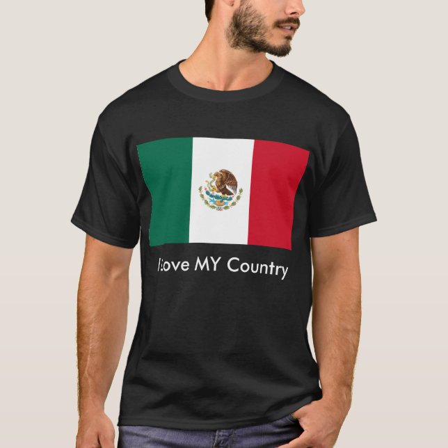 Mexico Flag The MUSEUM Zazzle I Love MY Country T-Shirt (Front)