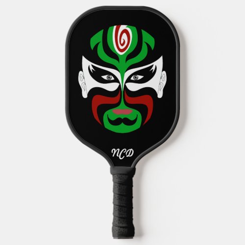 Mexico Flag Tribal Face Mask Custom Pickleball Paddle