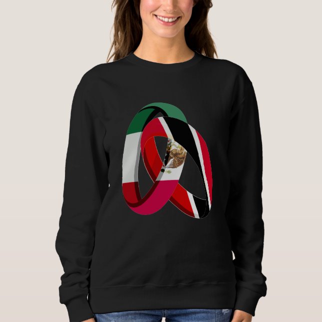 Mexico Flag Trinidad&Tobago Grown Ring Marriage We Sweatshirt (Front)