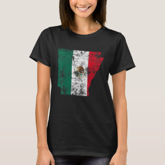 Mexico Flag Vintage Arkansas State Shape T-Shirt