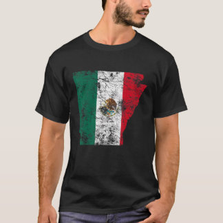 Mexico Flag Vintage Arkansas State Shape T-Shirt