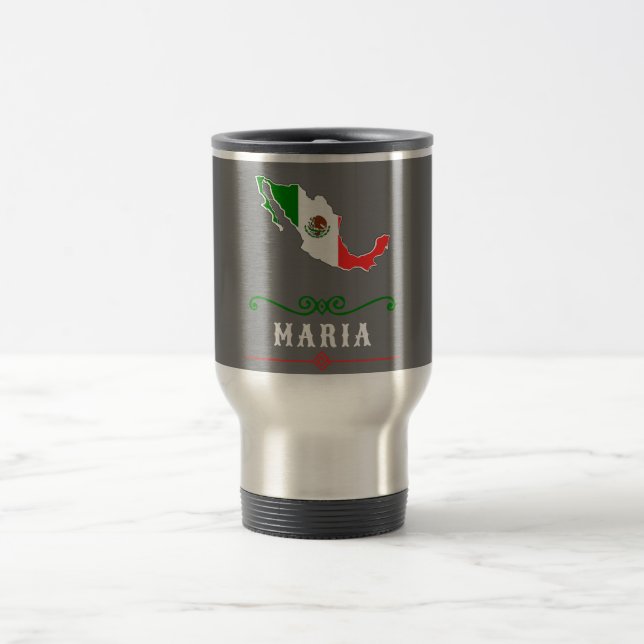 Mexico Flag with your Name Travel Mug (Center)