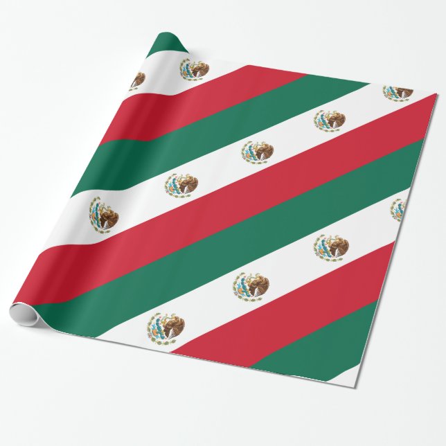 Mexico flag wrapping paper (Unrolled)