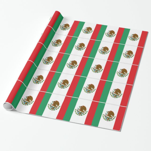 Mexico Flag Wrapping Paper (Unrolled)