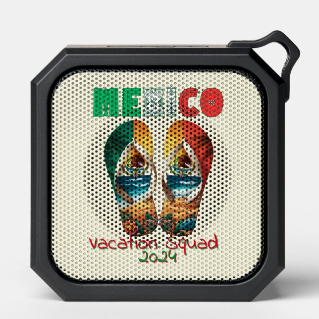 Mexico Flip Flop Vacation Tropical Getaway Design Bluetooth Speaker (Front)