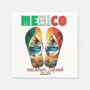 Mexico Flip Flop Vacation Tropical Getaway Design Napkins