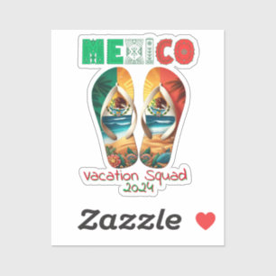 Mexico Flip Flop Vacation Tropical Getaway Design Sticker
