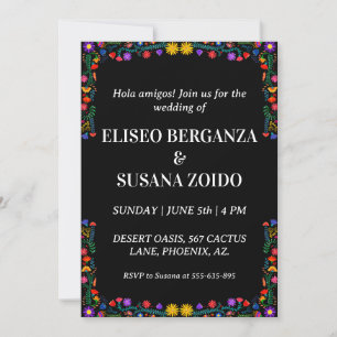 mexico floral mexican wedding invitations