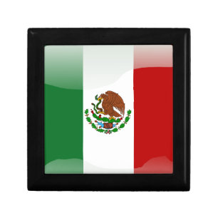 Mexico glossy flag jewelry box