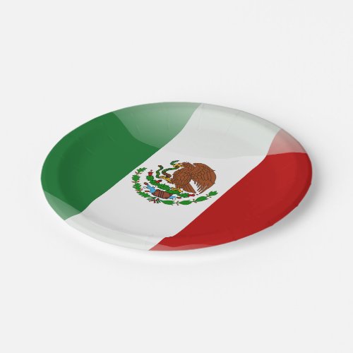 Mexico glossy flag paper plates