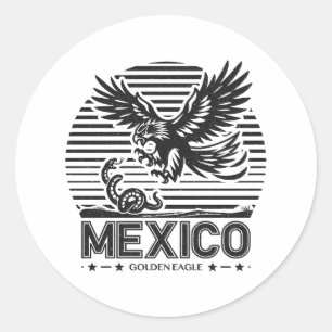 Mexico - Golden Eagle Classic Round Sticker
