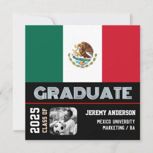 Mexico Graduation Invitation, Photo, Mexican Flag Invitation
