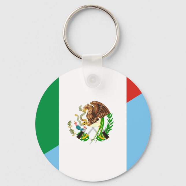 mexico guatemala half flag country symbol keychain (Front)