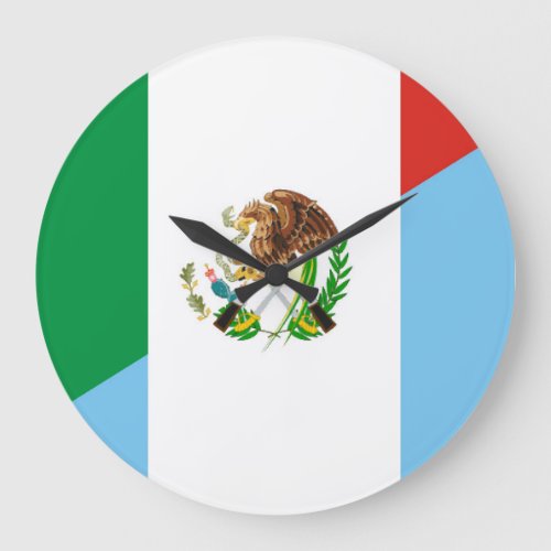 mexico guatemala half flag country symbol large clock