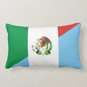 mexico guatemala half flag country symbol lumbar pillow