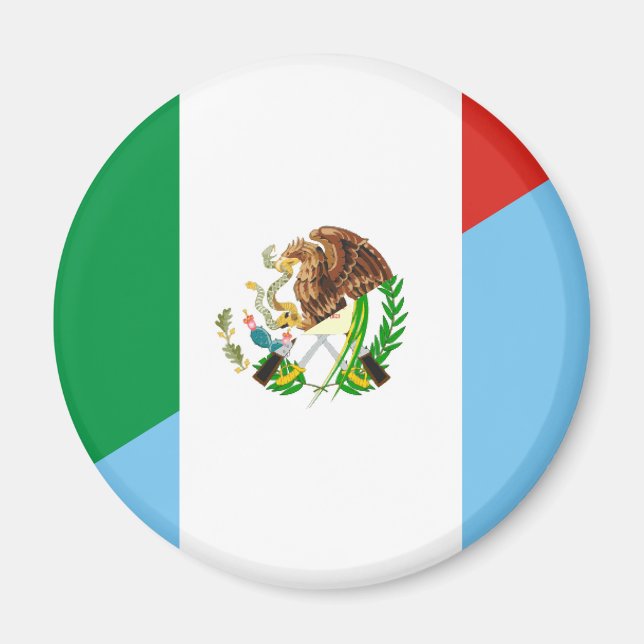 mexico guatemala half flag country symbol magnet (Front)