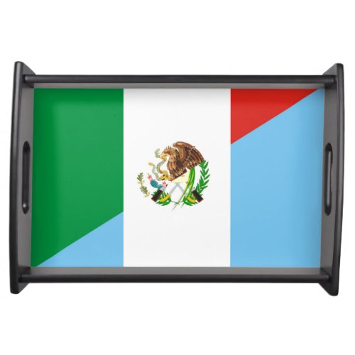 mexico guatemala half flag country symbol serving tray