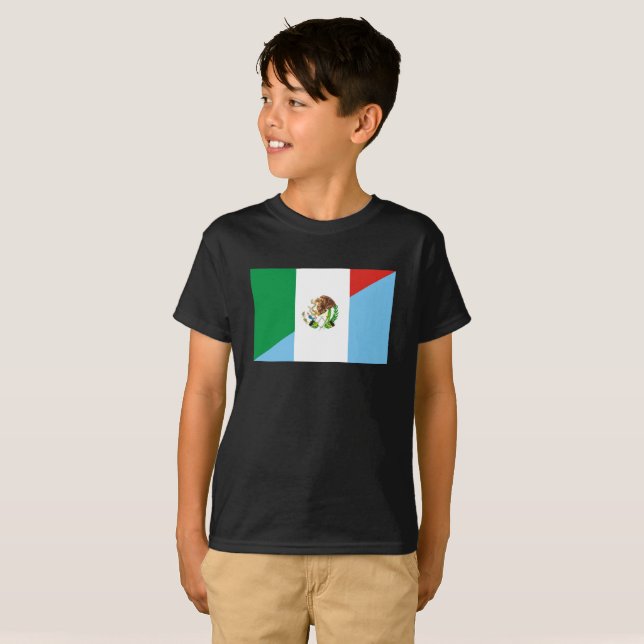 mexico guatemala half flag country symbol T-Shirt (Front Full)