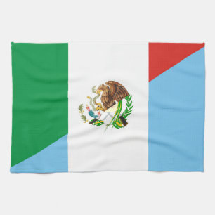 mexico guatemala half flag country symbol towel