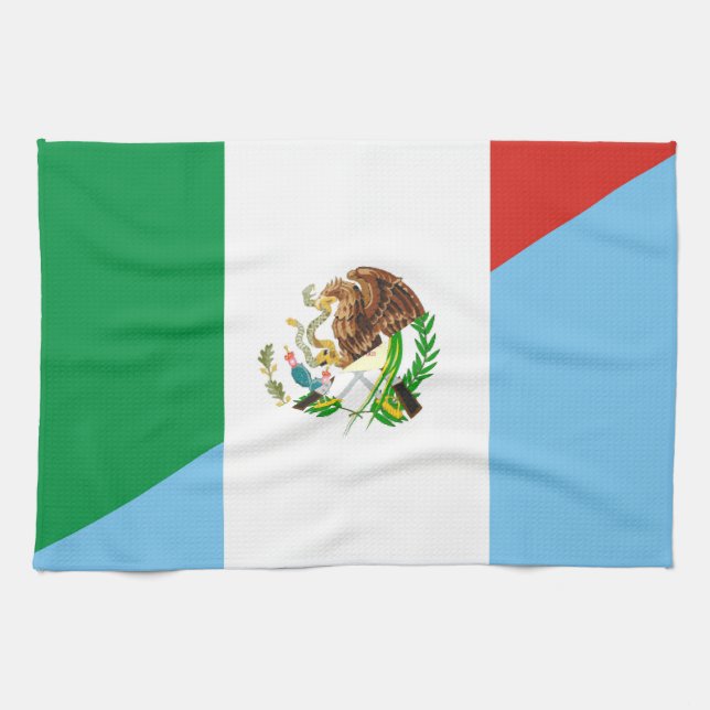 mexico guatemala half flag country symbol towel (Horizontal)