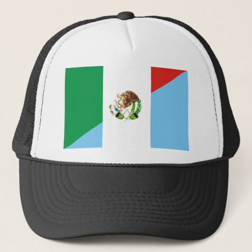 mexico guatemala half flag country symbol trucker hat