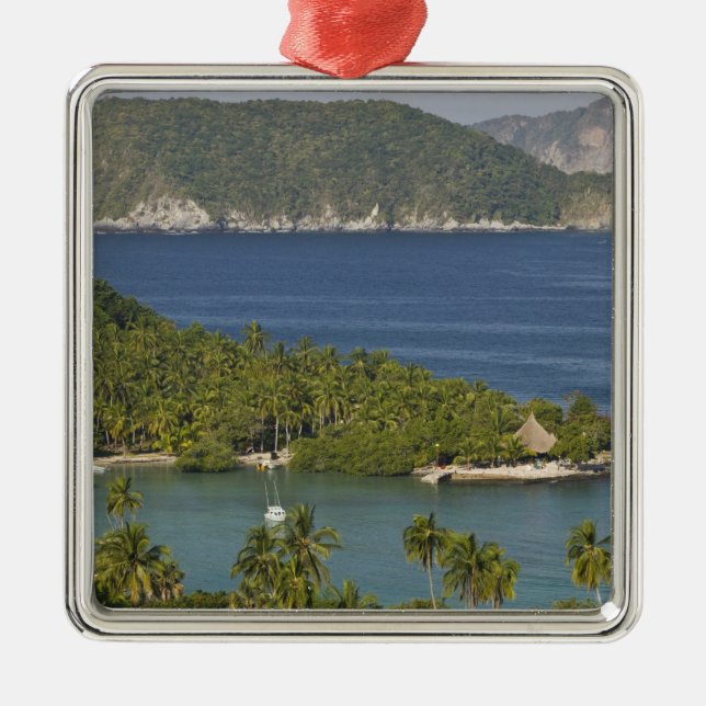 Mexico, Guerrero, Zihuatanejo. Playa Las Gatas- Metal Ornament (Front)