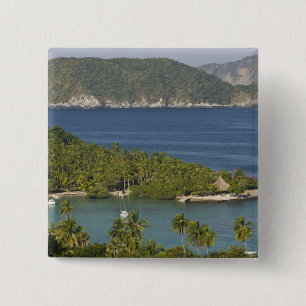 Mexico, Guerrero, Zihuatanejo. Playa Las Gatas- Pinback Button