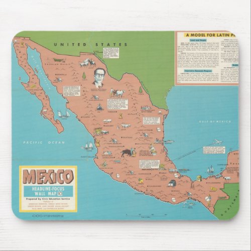 Mexico _ Headline_Focus Wall Map Mouse Pad
