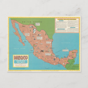 Mexico - Headline-Focus Wall Map Postcard