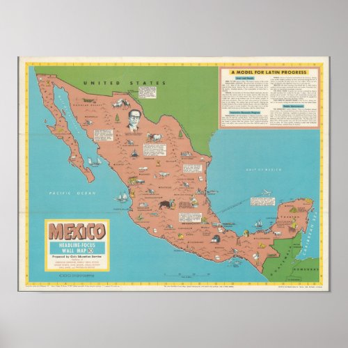 Mexico _ Headline_Focus Wall Map Poster