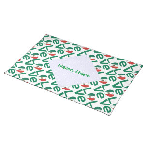 Mexico Heart Flag Green LOVE Cloth Placemat