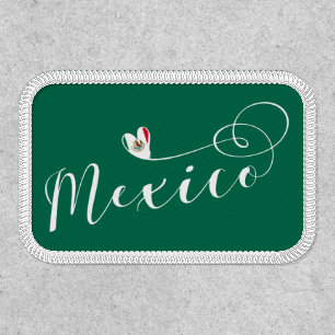 Mexico Heart Flag, I Love Mexico Patch