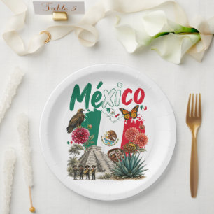 Mexico Heritage Pride Mexican Flag Paper Plates