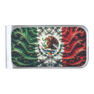 Mexico in Abstraction Silver Finish Money Clip